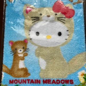 ハローキティmountainmeadows限定着ぐるみハンドタオルHELLO KITTYハンカチご当地2002サンリオキティ日本製