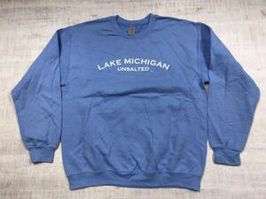 LAKE MICHIGAN ミシガン湖 UNSALTED ギルダン GILDAN製 オールド アメカジ スーベニア 古着 スウェット トレーナー メンズ M 水色