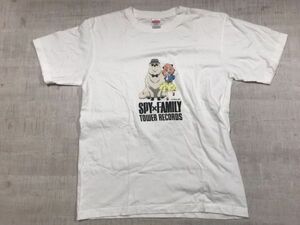 スパイファミリー SPY×FAMILY タワーレコード TOWER RECORDS アニメ 漫画 キャラクター コラボ 半袖Tシャツ カットソー L 白