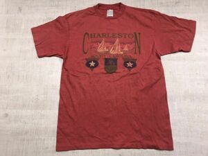 USA製 Prairie Mountain チャールストン CHARLESTON サウスカロライナ SOUTH CAROLINA アメカジ スーベニア 90s 半袖Tシャツ メンズ L 赤
