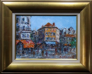 Art hand Auction [Воздух] Гарантированная подлинность Кейдзи Исикава Париж Пейзаж маслом Размер F4 Подпись и в рамке Член Обикай Астронова Додзин Европейский художник-пейзажист Учитель: Фумиаки Икено C3A13.n.2.1.D, рисование, картина маслом, Природа, Пейзаж