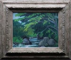 Art hand Auction [Air] Guaranteed authenticity Shigeyuki Shimano At Funabara Onsen Oil painting No. F6 Signed and endorsed Framed Kofukai member Nitten councilor Painter from Hikone City, Shiga Prefecture C3G14.l.2.1.F, painting, oil painting, Nature, Landscape painting