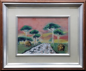 Art hand Auction [Luft] Garantierte Authentizität Yutaka Yamazaki Road to Rome, Via Appia Japanisches Gemälde Nr. F4 Mitversiegelt, gerahmt Freunde von Seiryusha Lehrer: Seiho Takeuchi Ryuko Kawabata C3T29.hE, Malerei, Japanische Malerei, Landschaft, Fugetsu