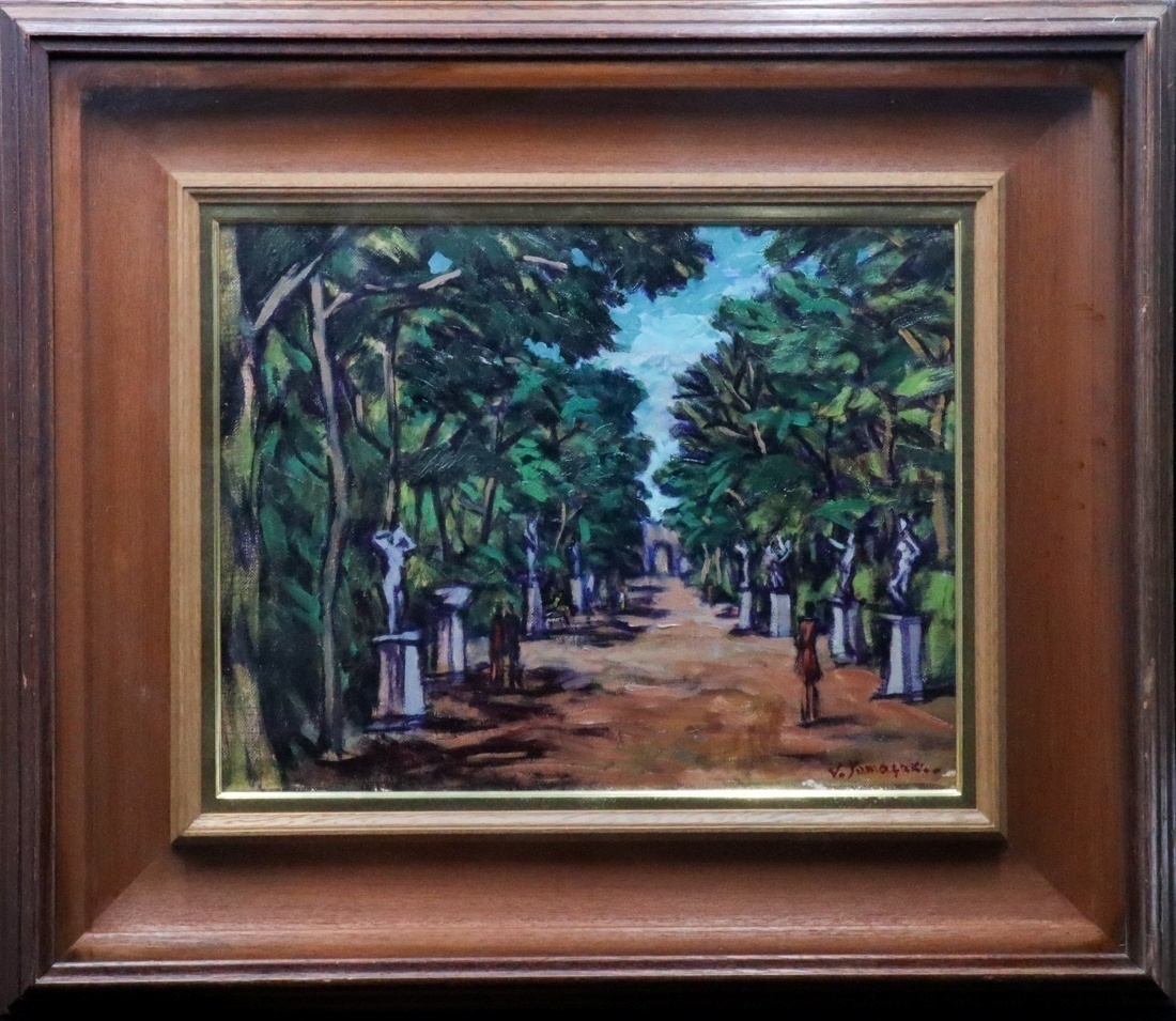 [Air] Guaranteed authenticity Vincencio Yamazaki France, Paris, Tuileries Gardens oil painting F6, signed, framed, artist active overseas Master: Riichiro Kawashima NA110.F, painting, oil painting, Nature, Landscape painting