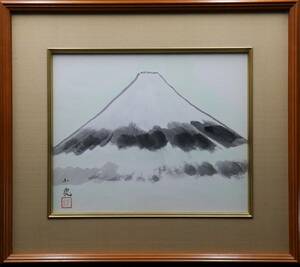 Art hand Auction 【宙】真作保証 川崎小虎｢富士｣日本画 F6号 共シール 額装 タトウ箱 日本芸術院恩賜賞 東美校名誉教授 日展顧問 11T55.l.F, 絵画, 日本画, 山水, 風月