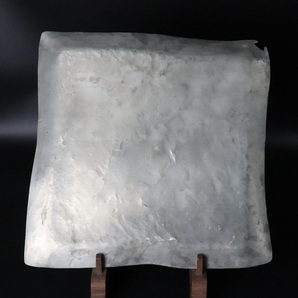 【宙】錫製 四方盆 幅40.4cm 茶道具 菓子器 菓子皿 角皿 和食器 懐石料理 時代 C3NJI01.i.Dの画像2