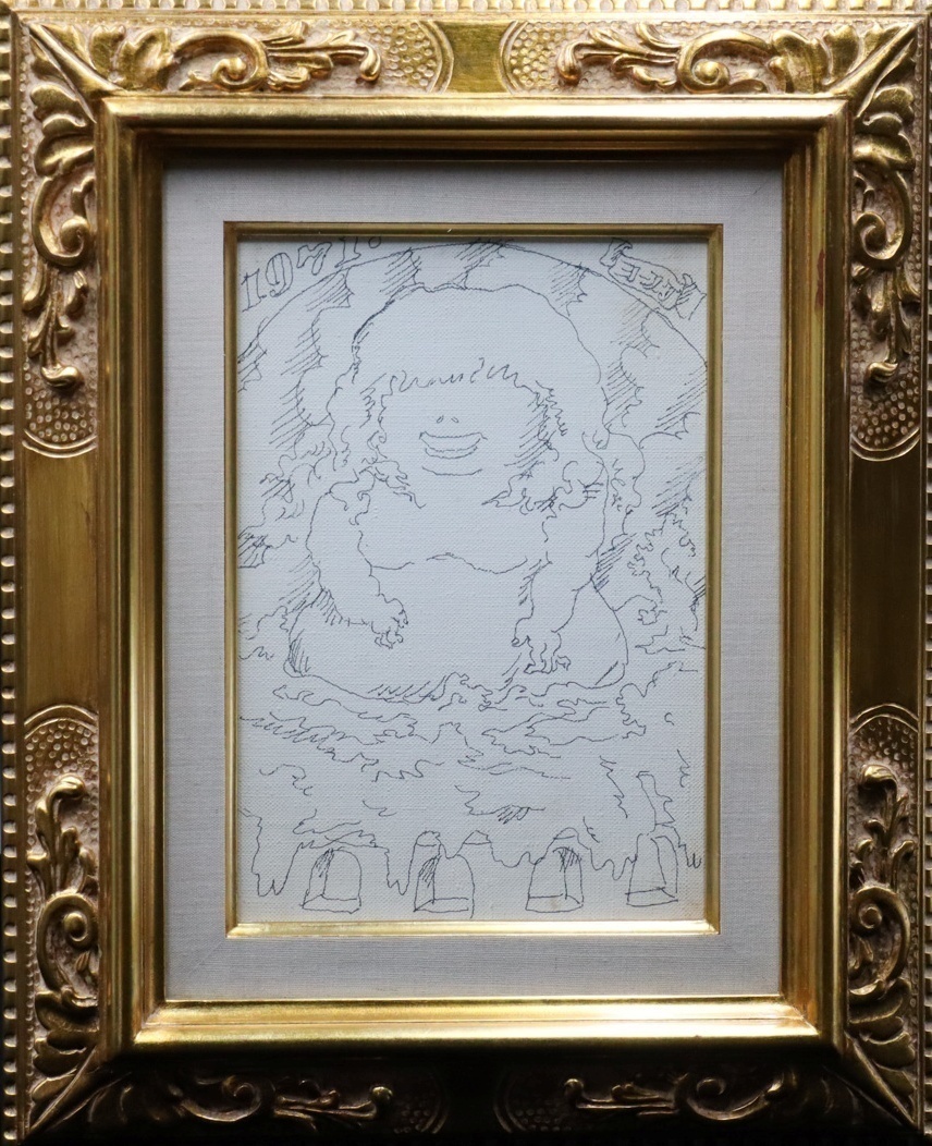 [Sora] 正品保证 帆布 SM 号签名带框纹身盒 Woof the Bear 图画书艺术家日本图画书奖大奖 C2T06.il.C, 艺术品, 绘画, 肖像