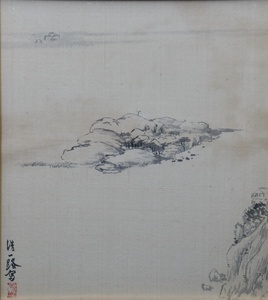 Art hand Auction [Sora] Guaranteed authenticity Koichiro Kondo Landscape drawing on silk Japanese painting No. 3 Framed Ink painting master Cartoonist Nitten member Hakubakai Research Institute 12D21.7E, painting, Japanese painting, landscape, Fugetsu