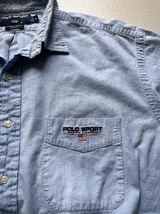 90s〜 POLO SPORT LOWELL SPORT CHAMBRAY SHIRT OLD VINTAGE ポロスポーツ ロウェルスポーツ シャンブレーシャツ オールド ビンテージ_画像5