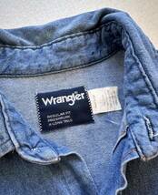 80s〜 USA製 WRANGLER 70127-MW DENIM WESTERN SHIRT OLD VINTAGE アメリカ製 ラングラー デニムウエスタンシャツ オールド ビンテージ_画像5