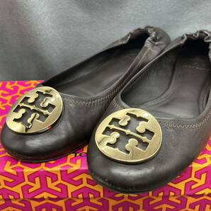 TORY BURCH トリーバーチ パンプス フラットシューズ ブラウン 羊革 靴の画像3