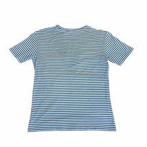 中古 バーバリーブラックレーベル BURBERRY BLACKLABEL 半袖 Tシャツ ボーダー柄 ロゴプリント 青×白 メンズ サイズ2_画像6