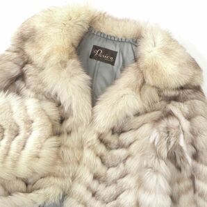 4-YB027 フォックスファー FOX 最高級毛皮 ハーフコート 毛質 柔らか オフホワイト ブラウン 11 レディースの画像2