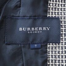 4-WA005 イギリス製 バーバリー BURBERRY LONDON ツイード ロゴボタン ジャケット グレー 7 S相当 レディース_画像8