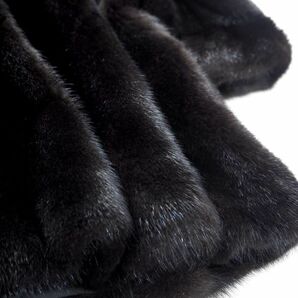 4-TD005【美品】Belle Vison BLACK GLAMA ブラックグラマ MINK ミンク 最高級毛皮 セミロングコート 毛質 艶やか 柔らか 9 レディースの画像7