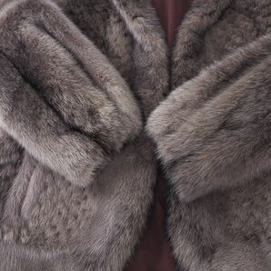 4-YD018 SAN-MARCO FUR ミンク MINK ミンクファー 最高級毛皮 デザインコート ダークパープル ブラウン レディースの画像5