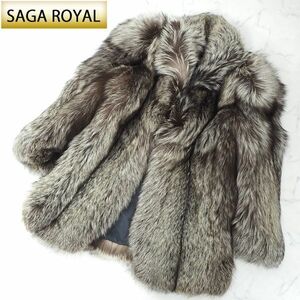 4-YB002(YBF) SAGA FOX ROYAL SaGa fox Royal top class fur silver fox half coat 9 wool quality gloss .. soft 