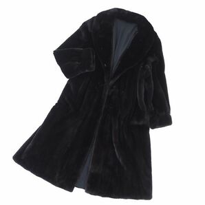 4-YDF027【美品】ブラックグラマ BLACK GLAMA ダークミンク MINK ミンクファー 最高級毛皮 ロングコート 毛質 艶やか 柔らか F レディースの画像2