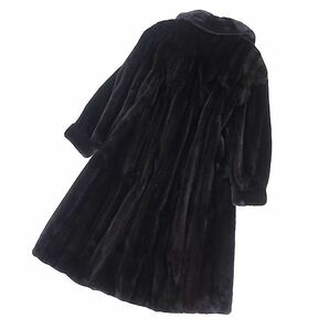 4-YDF027【美品】ブラックグラマ BLACK GLAMA ダークミンク MINK ミンクファー 最高級毛皮 ロングコート 毛質 艶やか 柔らか F レディースの画像5