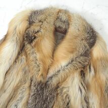 4-YDF032 SAGA FOX ROYAL サガフォックス ロイヤル フォックスファー 最高級毛皮 ハーフコート 毛質 柔らか ボリューミー レザーディテール_画像3