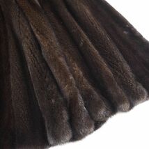 4-YDF040 Fur Ohki BLACK BLAMA ブラックグラマ MINK ミンクファー 最高級毛皮 ロングコート 毛質 艶やか 柔らか ブラウン_画像6