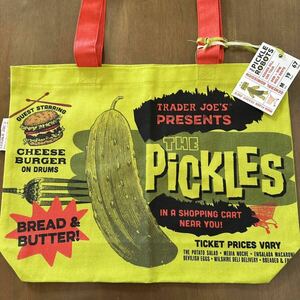 Trader Joe's トレーダージョーズ トートバッグ picklesエコバッグ ピクルス トレジョ アメリカカリフォルニア 海外スーパー オシャレ 新品