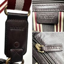 2267【希少・美品】BALLY バリー ショルダーバッグ ポシェット ミニ 斜め掛け フラップ トレインスポッティング レザー 本革 メンズ_画像10