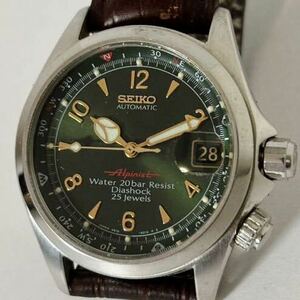 SEIKO セイコー アルピニスト グリーン 4S15-6000 SEIKO ALPINIST 25石 稼働品 自動巻 腕時計 