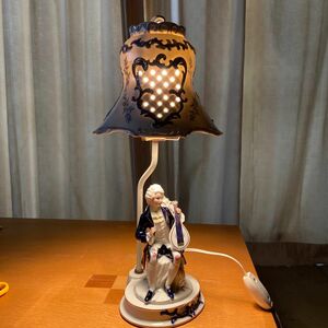 山国陶器　アンティーク卓上ランプ　ナイトランプ　動作品