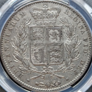 ◆凛とした美しさ◆1845 年 ビクトリア 女王 ヤングヘッド クラウン 銀貨 イギリス ヴィクトリア PCGS XF Detail アンティーク 資産防衛の画像2