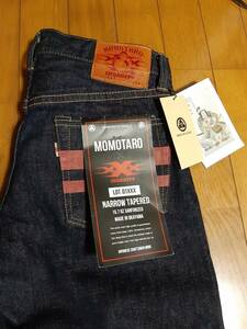 新品未使用 桃太郎ジーンズ MOMOTARO JEANS xXx トリプルX コラボ 01XXX 15.7oz ナローテーパード W30 デニム色 岡山児島 MADE IN JAPAN