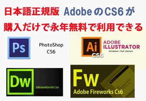 Adobe CS6が4種 Win版 (10/11対応) Illustrator CS6/Adobe Photoshop CS6/Dreamweaver CS6/Fireworks CS6【全シリアル番号完備】Type-S