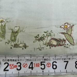 絹織物 古布 古裂 No172 時代着物（１）花木に蔦と鳥の図（２）野原に花の図 少し刺繍 アンティーク リメイク パッチワーク   の画像8