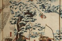 【真作】「大和国吉野山雪中源義経一山衆徒合戦図」 五雲亭貞秀画　三枚続一組｜和本 古典籍 本物浮世絵 木版画 武蔵坊弁慶_画像6