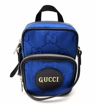 極美品 GUCCI グッチ 【GGナイロンキャンバス オフザグリッド ミニバッグ 643882 ブルー ショルダーバッグ】スマホケース メンズ_画像1