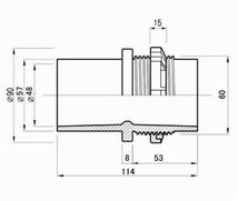 バルブソケット４０Ａ　オーバーフロー　ゴムパッキン２個付セット　ろ過システム　水槽配管　塩ビ管_画像2