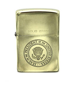 ◆美品 ZIPPO ジッポ 80's ビンテージ 真鍮 SOLID BRASS SEAL OF THE PRESIDENT OF THE UNITED STATES アメリカ大統領紋章 オイルライター