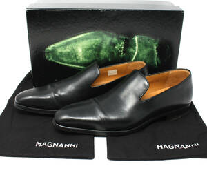 ◆美品 定価7.2万 MAGNANNI マグナーニ 13173 ワンピース プレーントゥ スリッポン ローファー 40 ドレスシューズ 黒