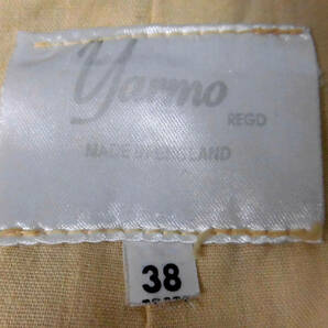 イギリス製 yarmo ヤーモ スタンドカラー ショートコットンジャケット サイズ38 ナチュラルの画像4