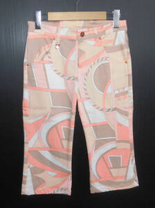 * beautiful goods RADYreti amusement park marble pattern stretch Sabrina pants capri pants W25