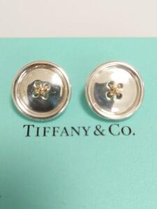 TIFFANY Tiffany Vintage кнопка узор серьги 