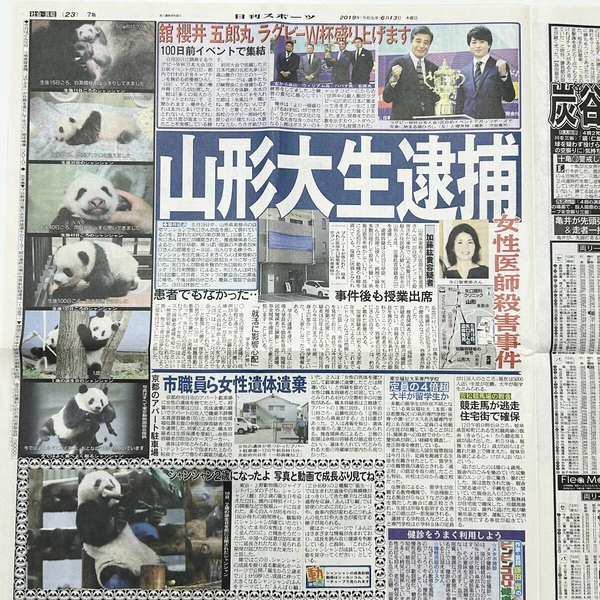 ☆【シャンシャン ２歳になったよ】2019年6月13日 日刊スポーツ 新聞記事 ☆／ジャイアントパンダ・上野動物園・香香・誕生日