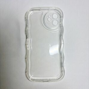 iPhone12 ケース うねうね アクスタ ウェーブ クリア 透明 シンプル 韓国 なみなみ トレカ スマホケース カバーの画像2