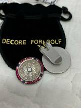 クローネ コイン クリップ台座付 幸運のマーカー グリーンマーカー DECORE FOR GOLF(デコレフォーゴルフ)ピンクパープル_画像5