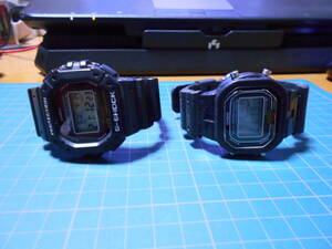 CASIO G-SHOCK 　DW−5300　901モジュール 麦球ライト白＆緑　ベゼル＆ベルト加水分解無し　２本SET売切り