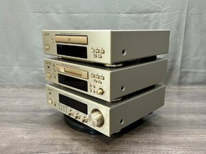 △761　ジャンク品　オーディオ機器　システムコンポ　DENON　DCD-F100/DMD-F100/DRA-F100　デノン