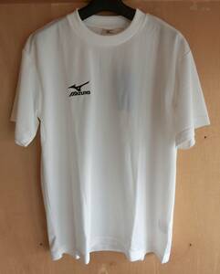 【新品】Mizuno（ミズノ）32JA615001 ナビドライ 半袖Tシャツ Uネック ホワイト×ブラック M ①