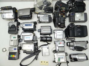 M212D ビデオカメラ 大量 ２０個 SONY Panasonic SHARP Victor hitachi CANON A1 TRV17 VL-MR1 PRO LEICA CarlZeiss HDD 8mm 等 ジャンク