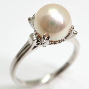 TASAKI( Tasaki Shinju ){Pt900 Akoya book@ pearl ring } A approximately 4.4g approximately 14 number ring ring diamond jewelry jewelry EA9/EB0