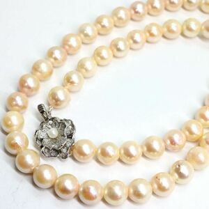 《アコヤ本真珠ネックレス》A ◎7.0-7.5mm珠 32.5g 約42cm pearl necklace ジュエリー jewelry DE0/DG0
